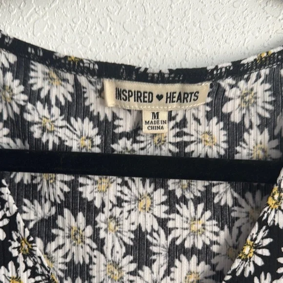 Inspired Hearts Black and White Daisy Bodysuit - Picture 2 of 4